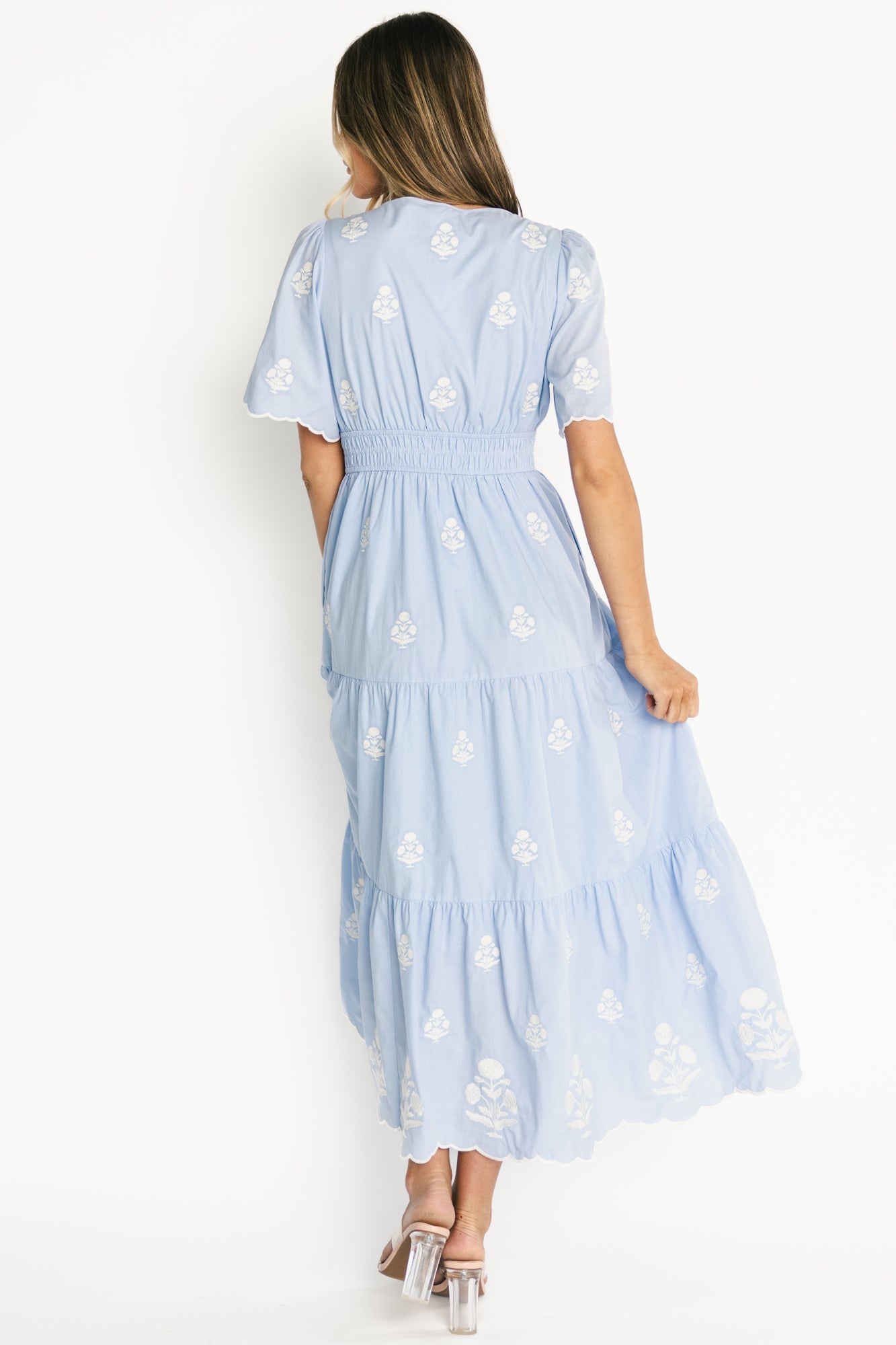 Delilah Embroidered Maxi Dress | Baltic Born Blue