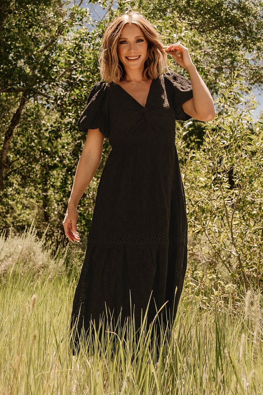 Jackie Eyelet Maxi Dress | Baltic Born Black