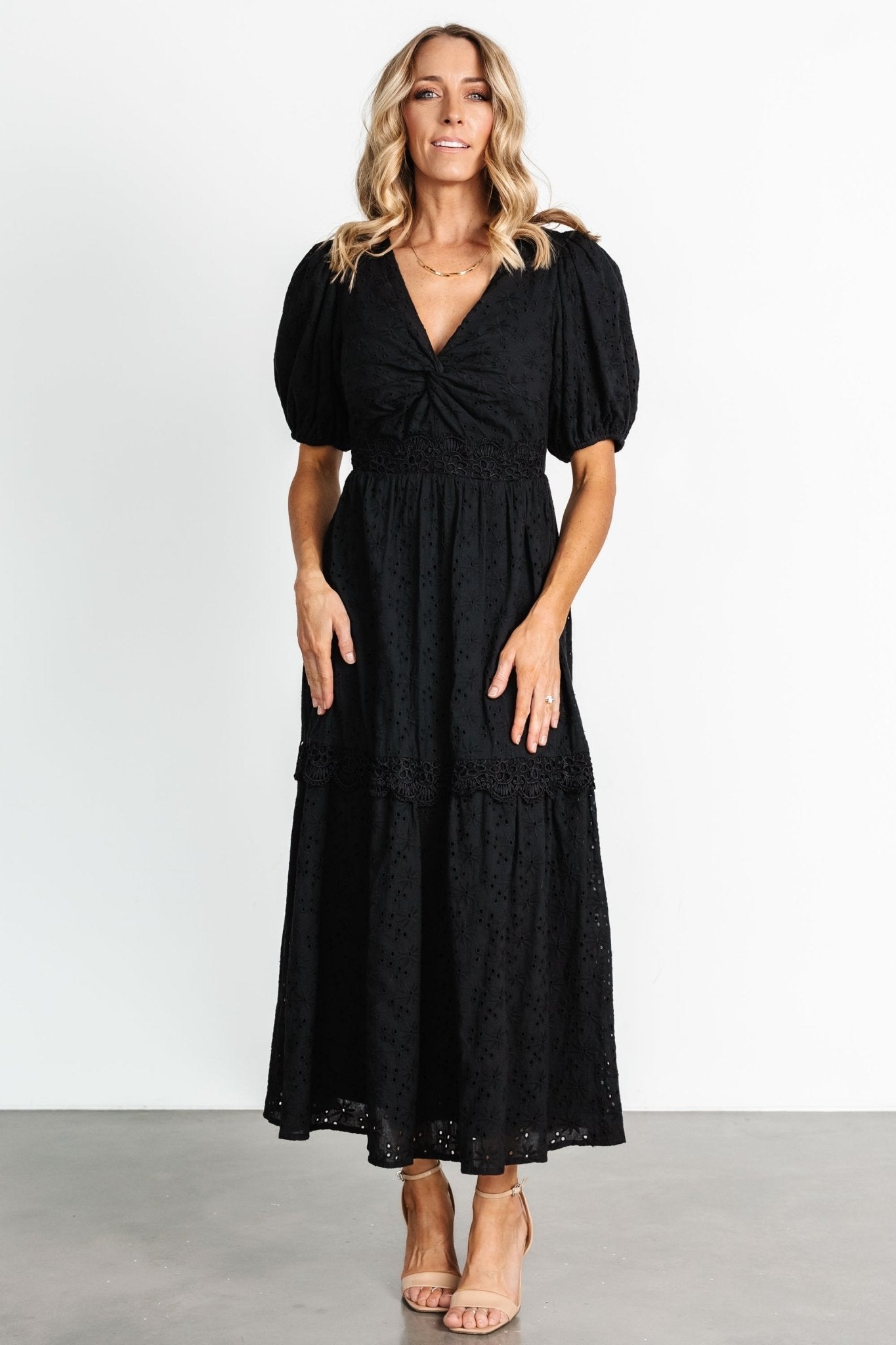 Jackie Eyelet Maxi Dress | Baltic Born Black