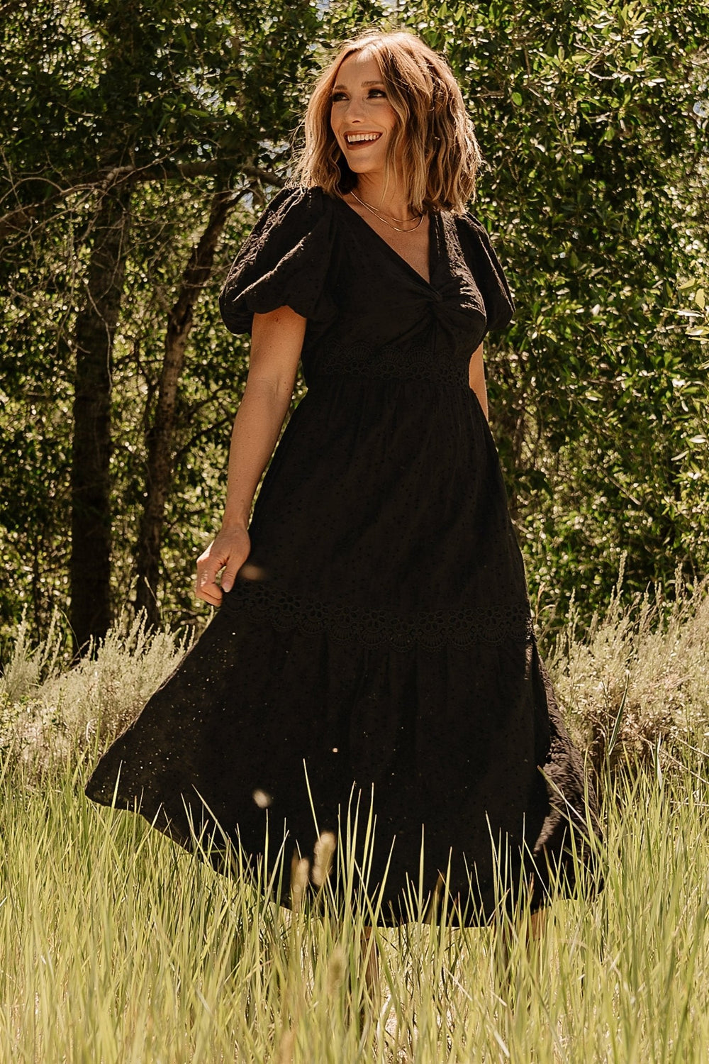 Jackie Eyelet Maxi Dress | Baltic Born Black