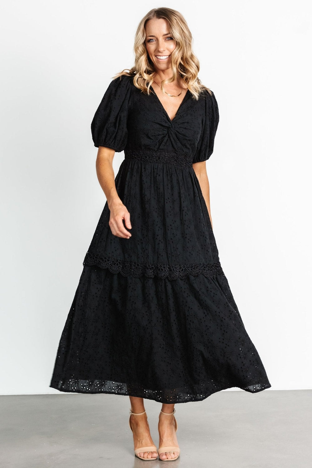 Jackie Eyelet Maxi Dress | Baltic Born Black