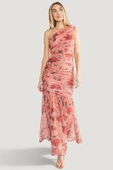 Emeline One Shoulder Maxi Dress | Baltic Born Pink Floral