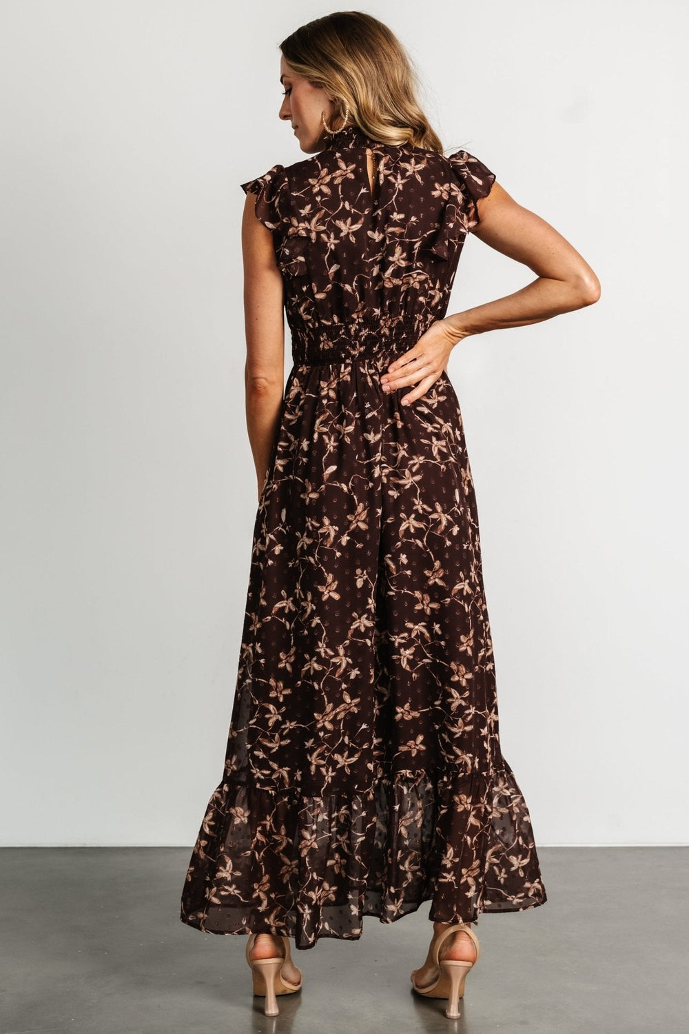 Kearny Ruffle Maxi Dress | Baltic Born Brown + Natural