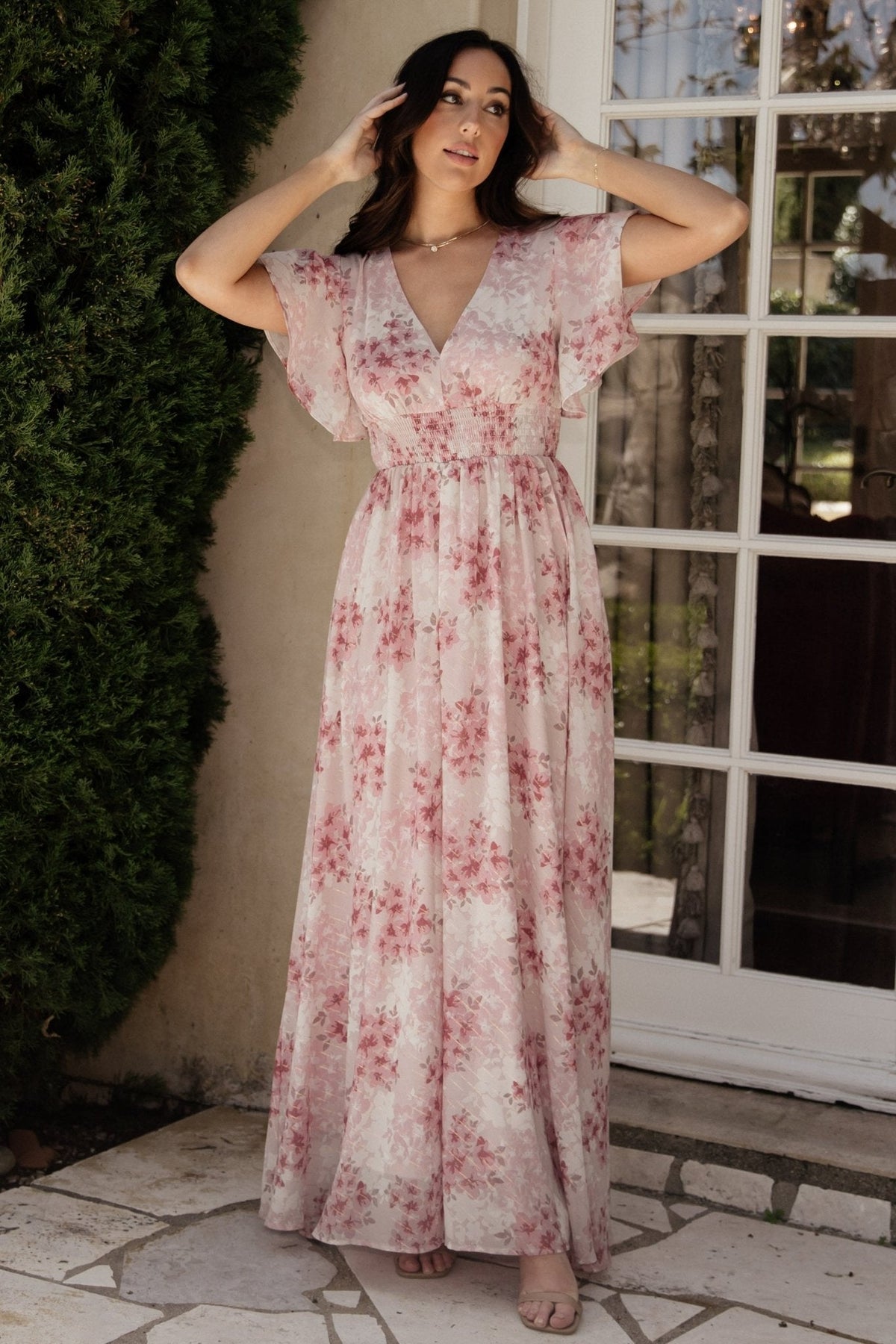 Lynlee Metallic Maxi Dress | Baltic Born Pink Multi