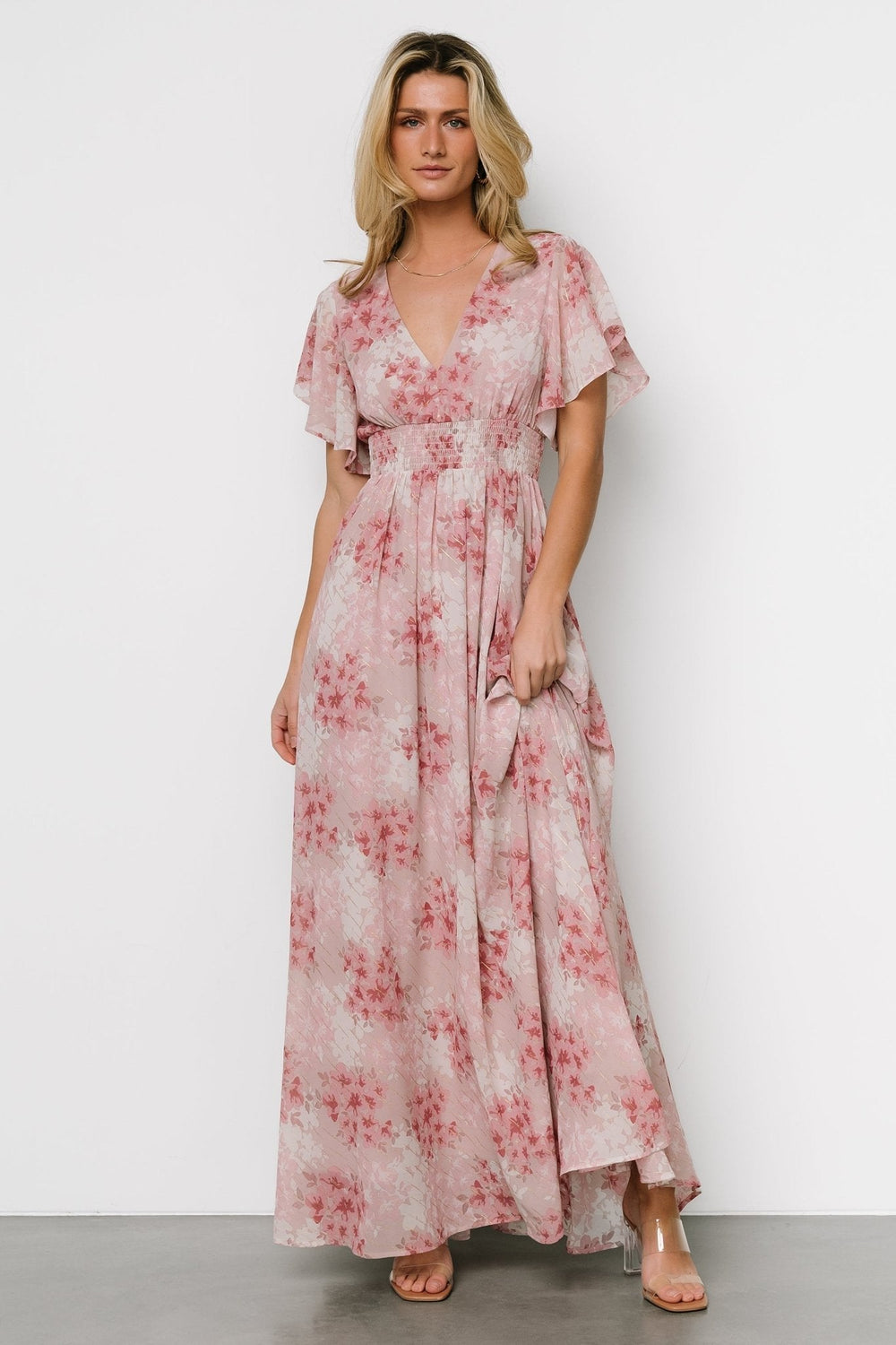 Lynlee Metallic Maxi Dress | Baltic Born Pink Multi