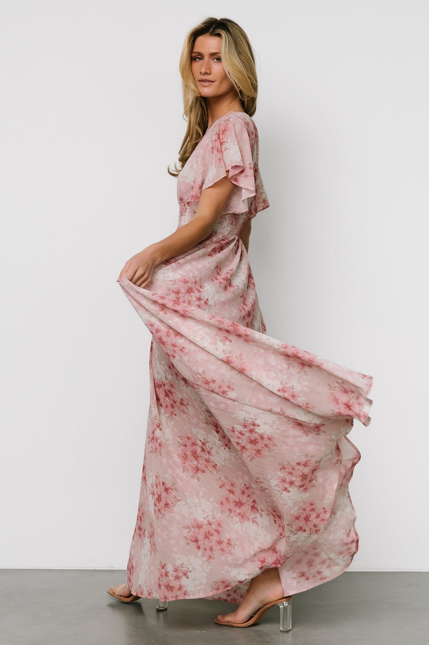 Lynlee Metallic Maxi Dress | Baltic Born Pink Multi