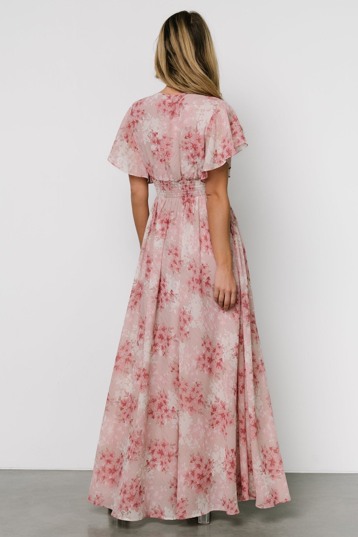 Lynlee Metallic Maxi Dress | Baltic Born Pink Multi