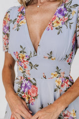 Montaigne Ruffle Maxi Dress | Baltic Born Light Blue Floral