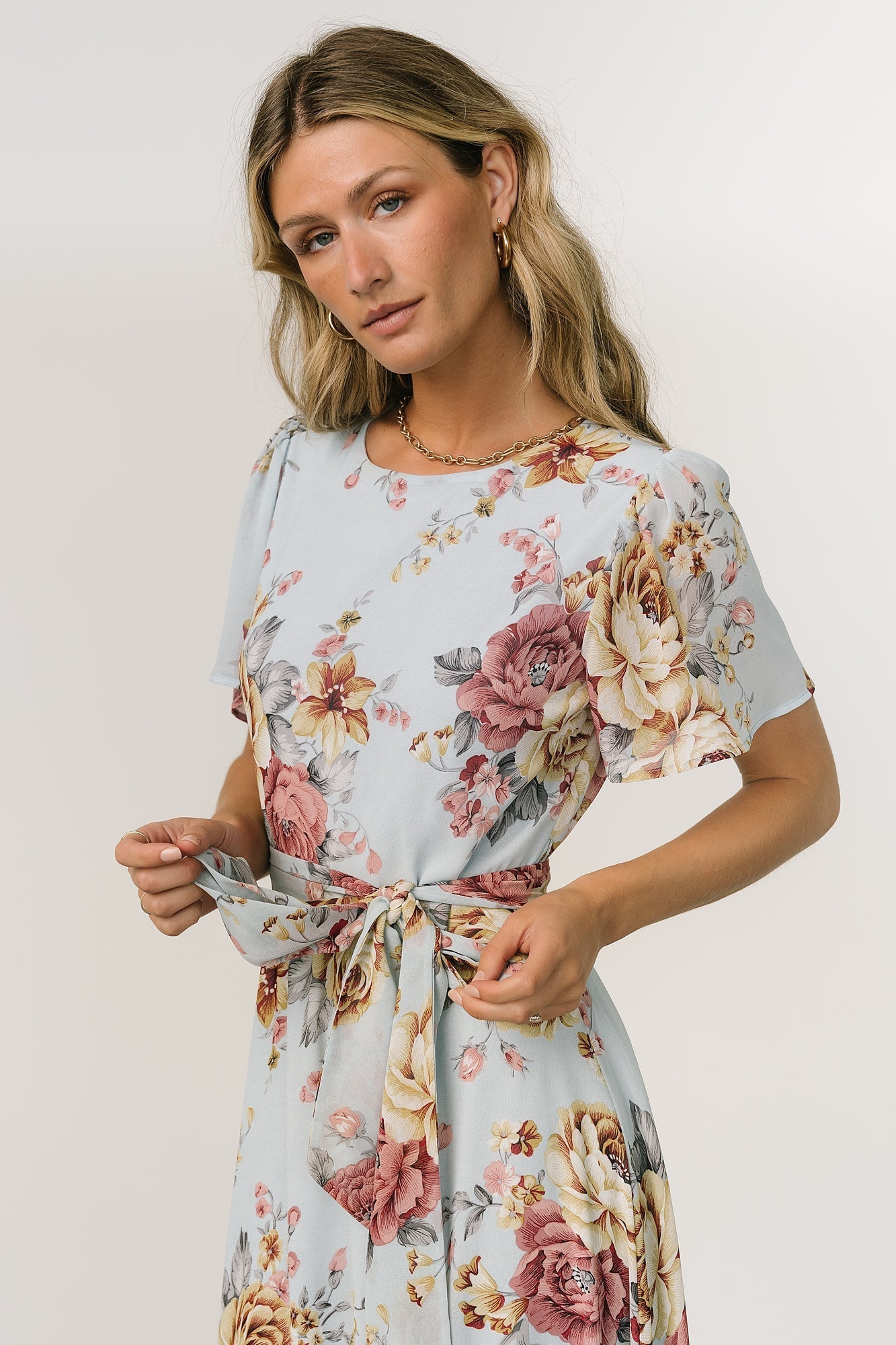 Naomi Short Sleeve Maxi Dress | Baltic Born Blue Multi Floral