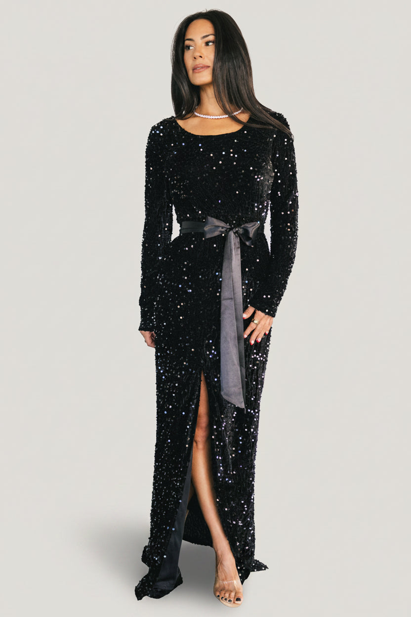 Julia Sequin Maxi Dress | Baltic Born Black