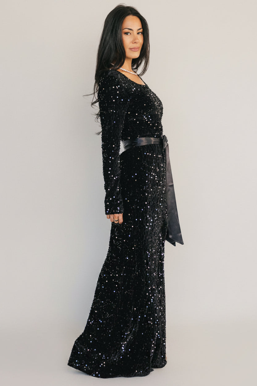 Julia Sequin Maxi Dress | Baltic Born Black