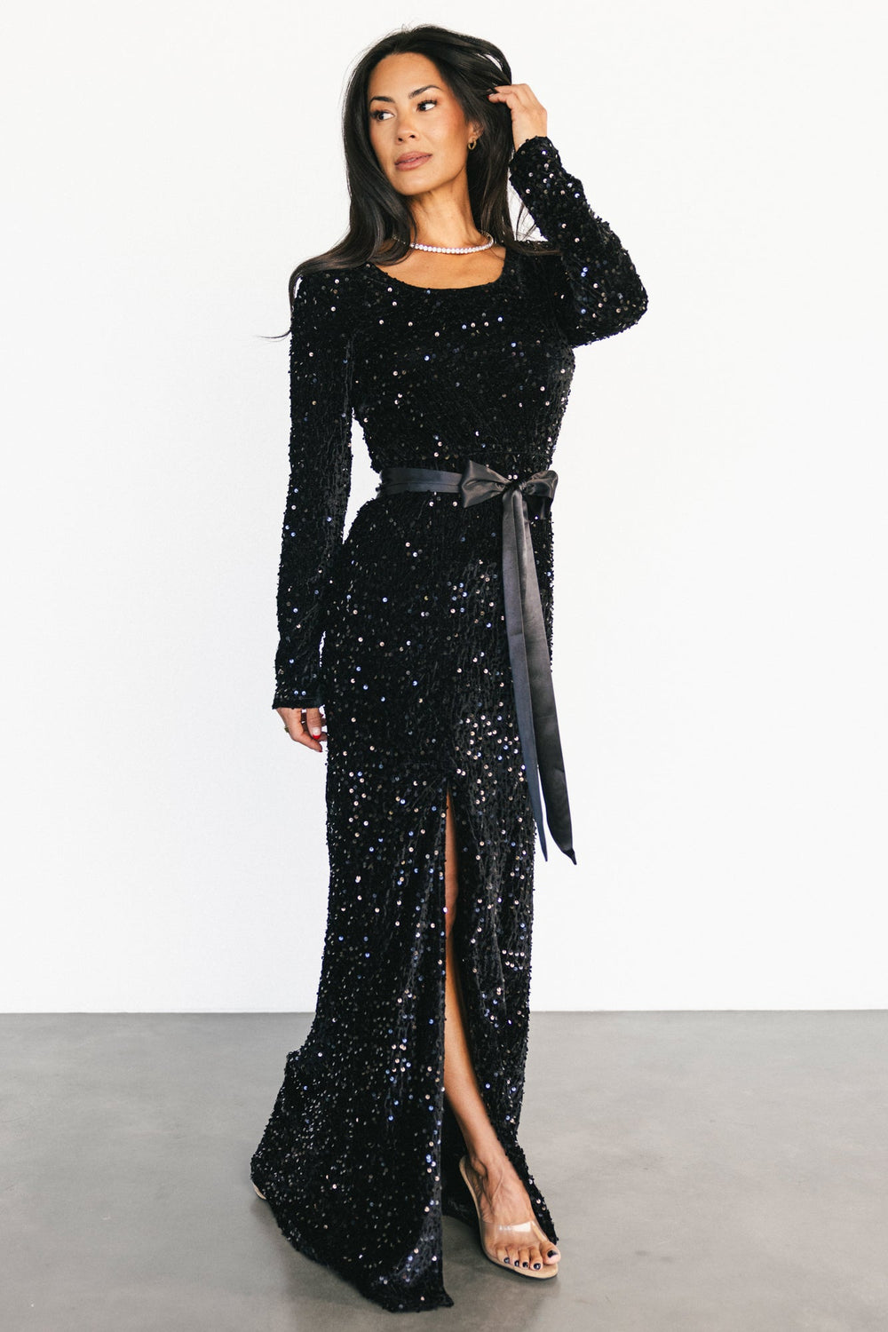 Julia Sequin Maxi Dress | Baltic Born Black