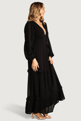 Bowman Deep V Maxi Dress | Baltic Born Black