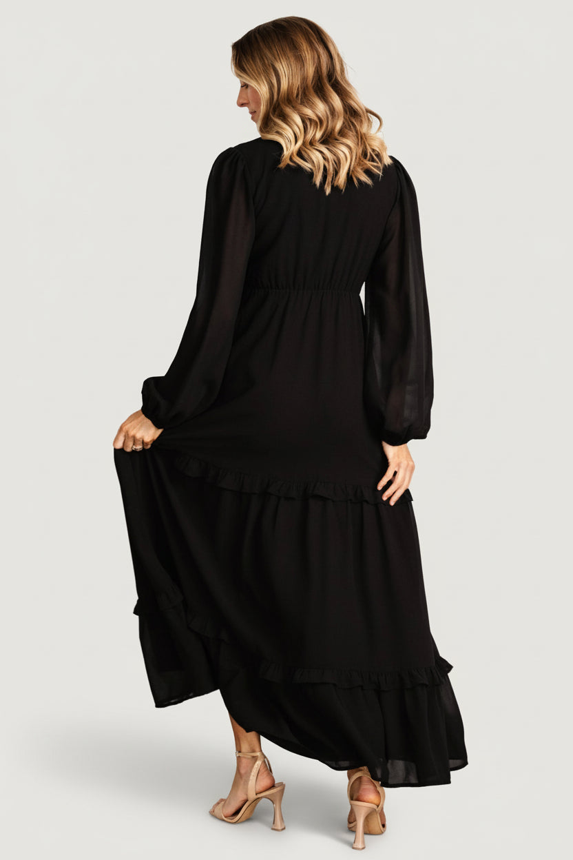 Bowman Deep V Maxi Dress | Baltic Born Black