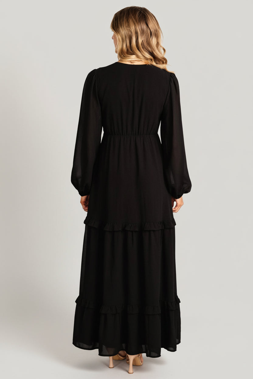 Bowman Deep V Maxi Dress | Baltic Born Black