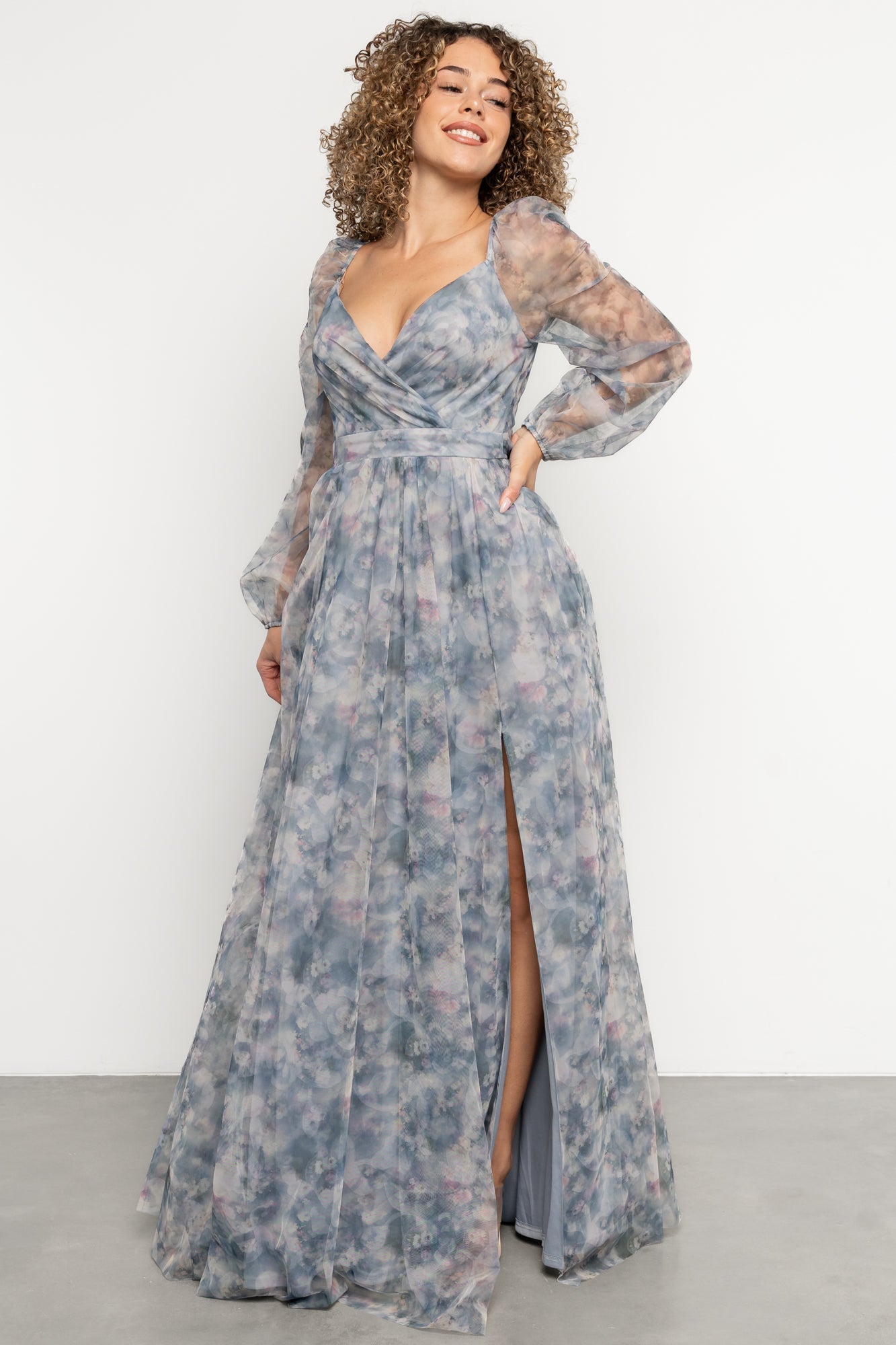 Katara Tulle Maxi Dress | Baltic Born Light Blue Floral
