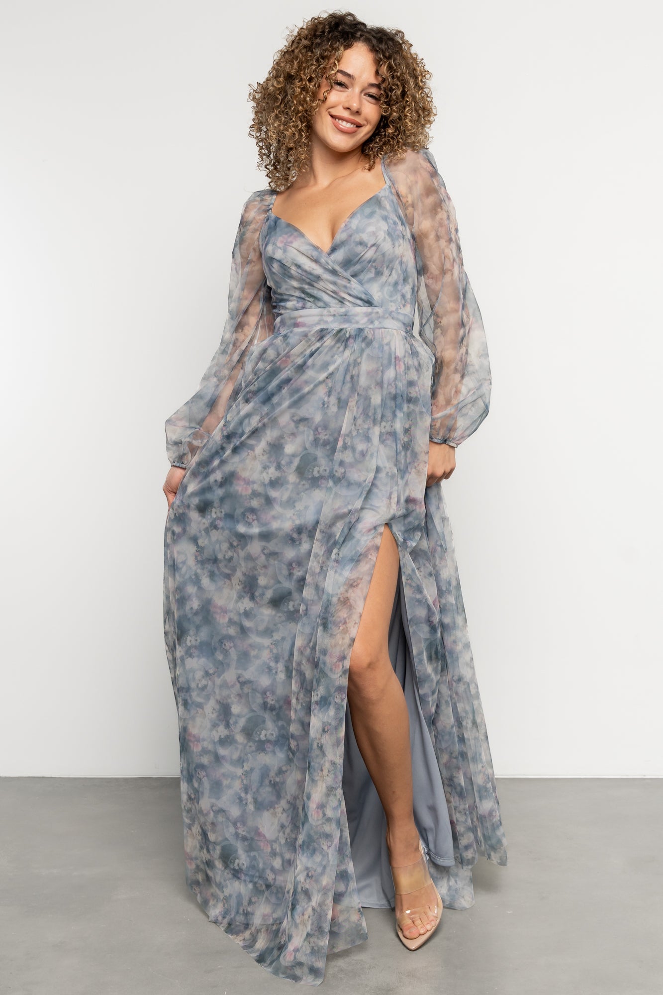 Katara Tulle Maxi Dress | Baltic Born Light Blue Floral