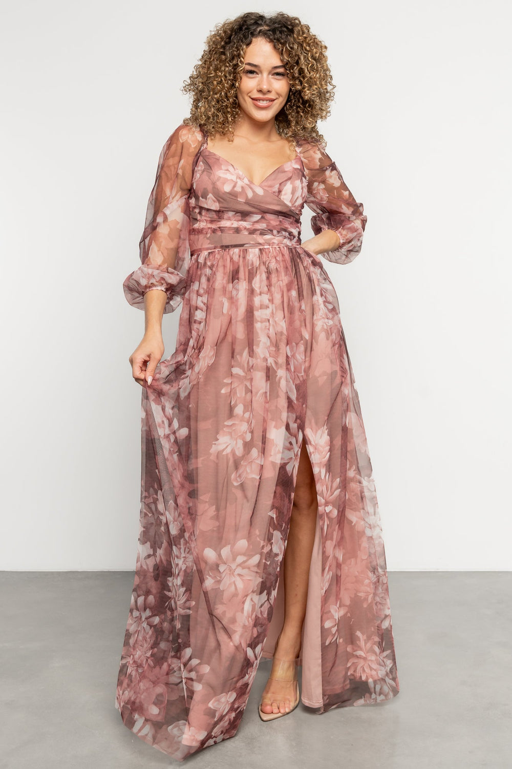 Nara Tulle Maxi Dress | Baltic Born Deep Mauve Floral