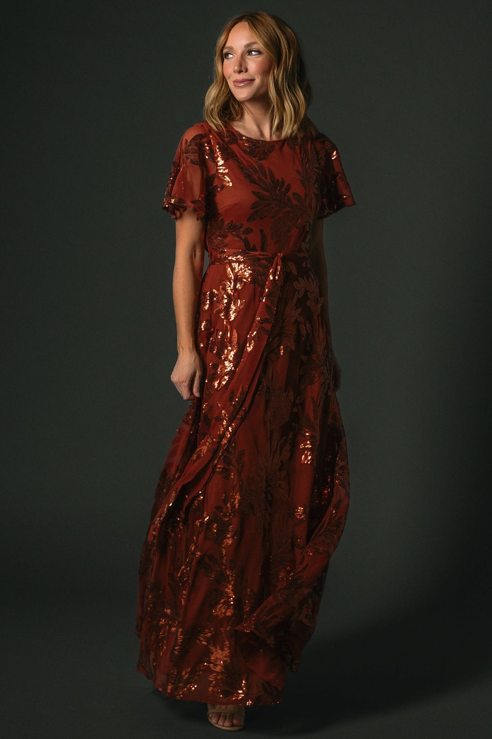 Muse Sequin Maxi Dress | Baltic Born Cinnamon