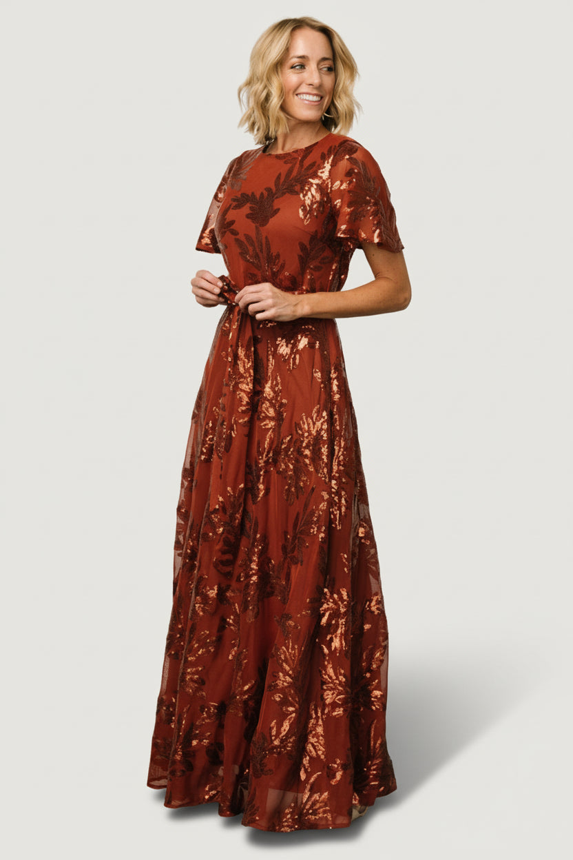 Muse Sequin Maxi Dress | Baltic Born Cinnamon