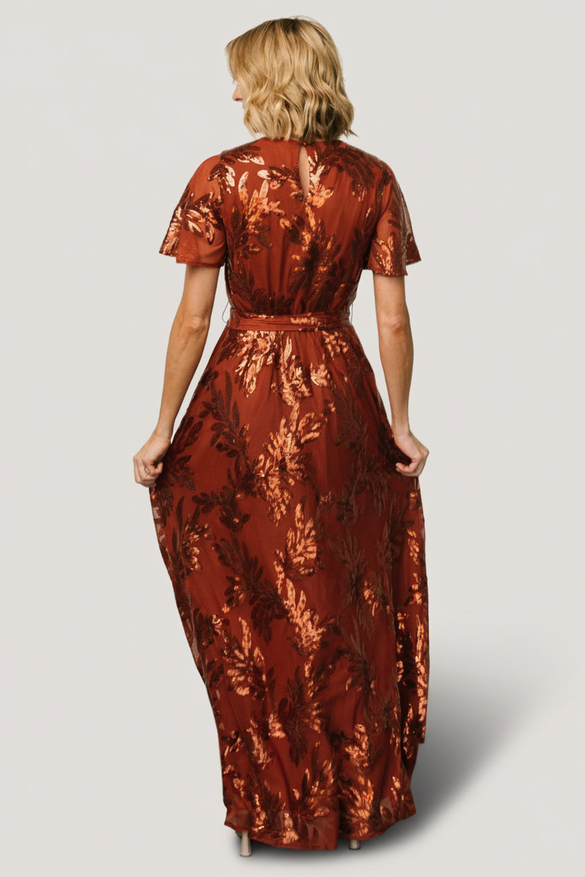 Muse Sequin Maxi Dress | Baltic Born Cinnamon