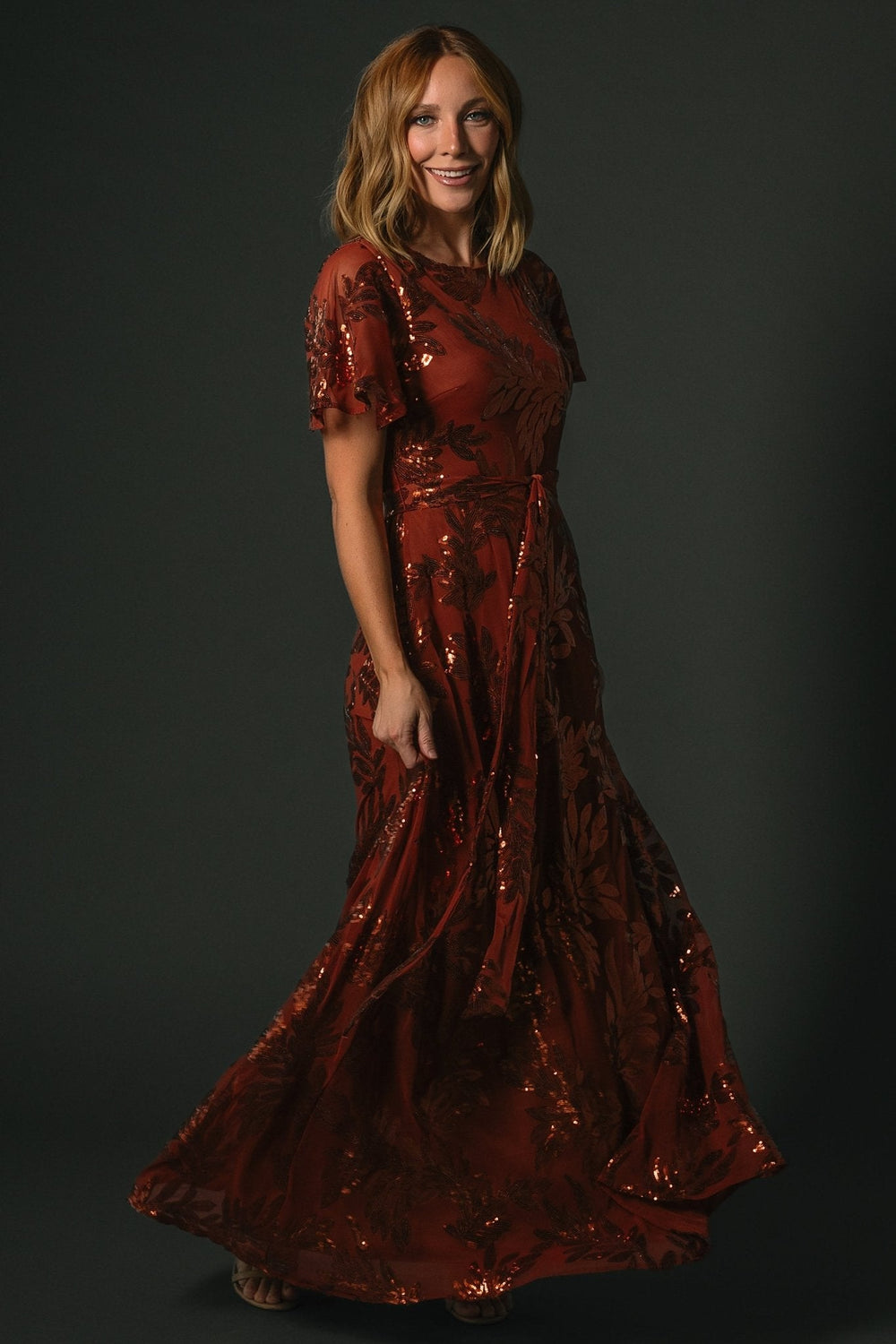 Muse Sequin Maxi Dress | Baltic Born Cinnamon