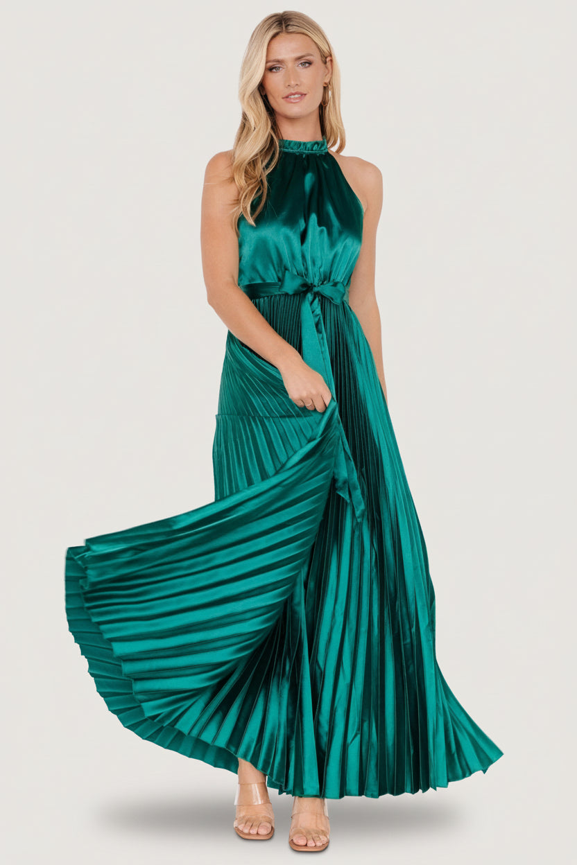 Capulet Pleated Maxi Dress | Baltic Born Emerald