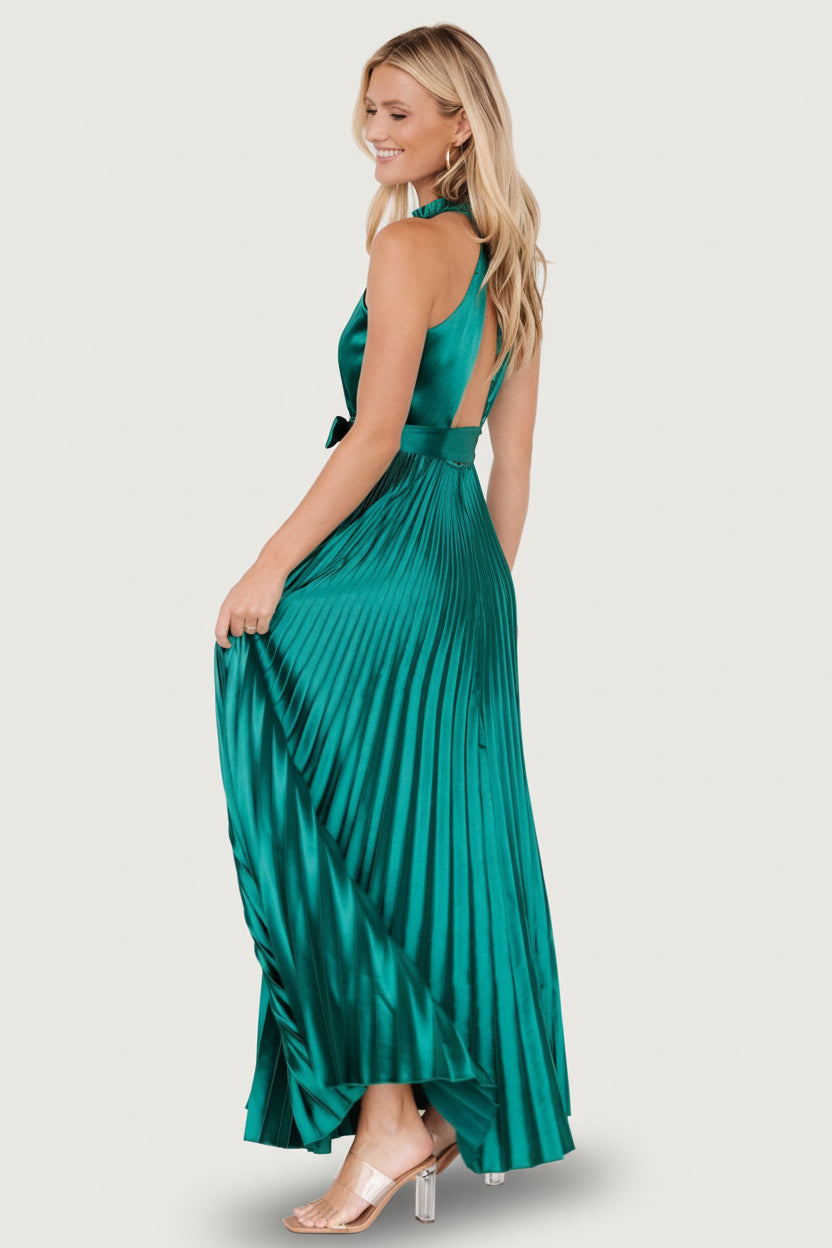 Capulet Pleated Maxi Dress | Baltic Born Emerald