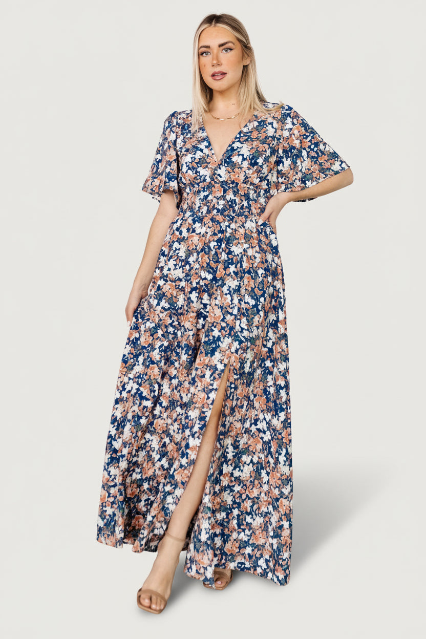 Verona Smocked Maxi Dress | Baltic Born Blue Floral
