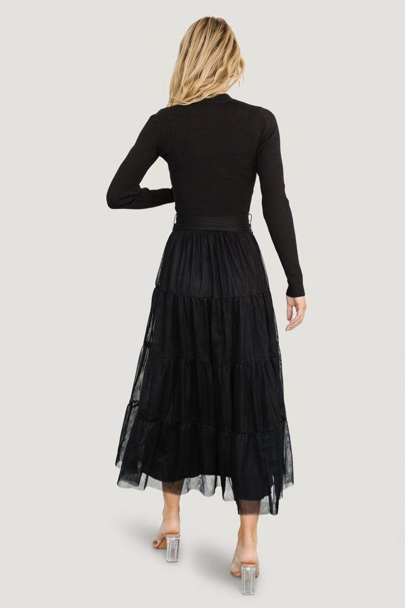 Demi Sweater Tulle Dress | Baltic Born Black