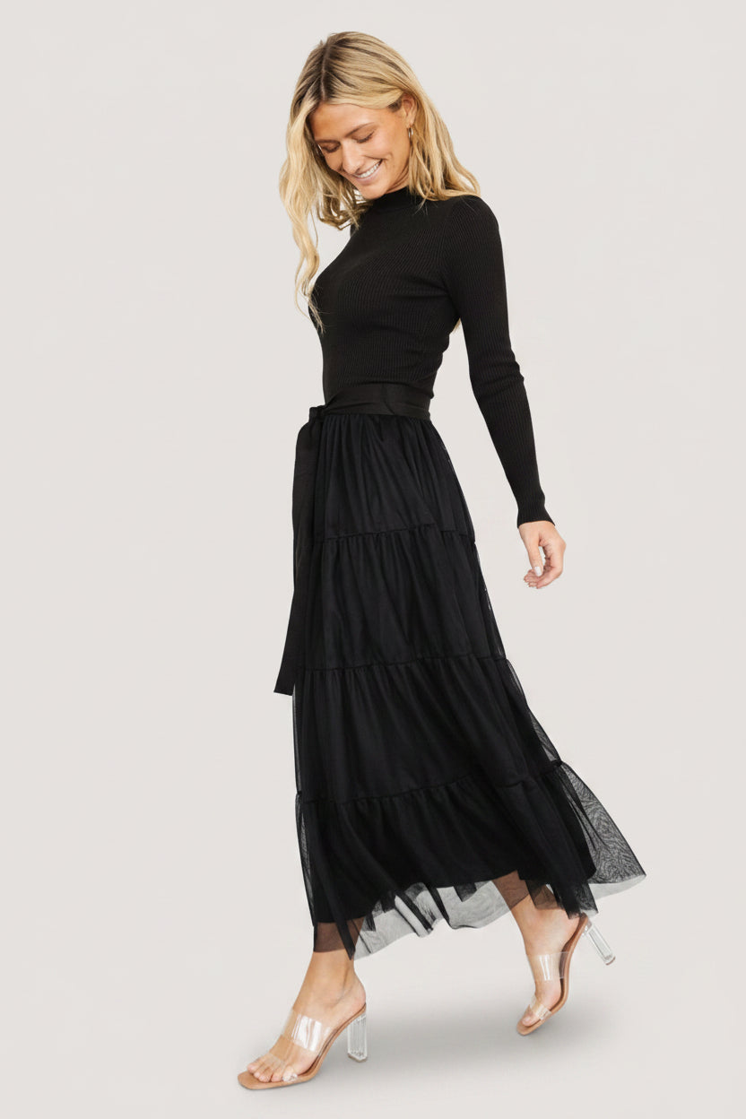 Demi Sweater Tulle Dress | Baltic Born Black