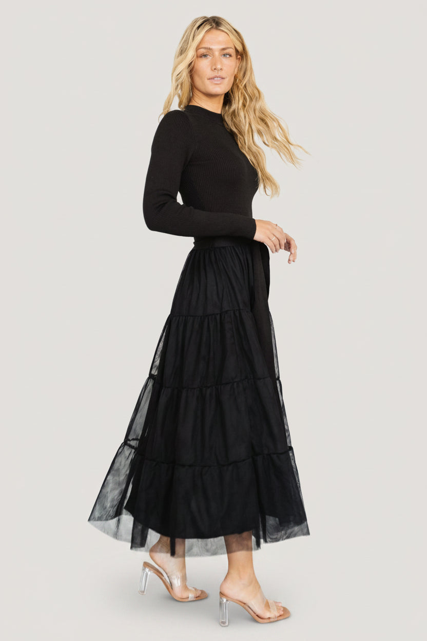 Demi Sweater Tulle Dress | Baltic Born Black