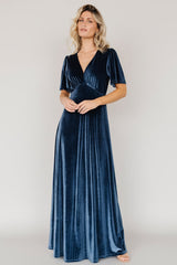 Vivian Velvet Maxi Dress | Baltic Born Blue