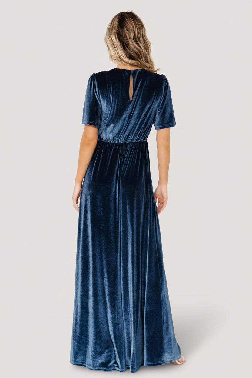 Vivian Velvet Maxi Dress | Baltic Born Blue