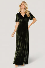 Vivian Velvet Maxi Dress | Baltic Born Olive