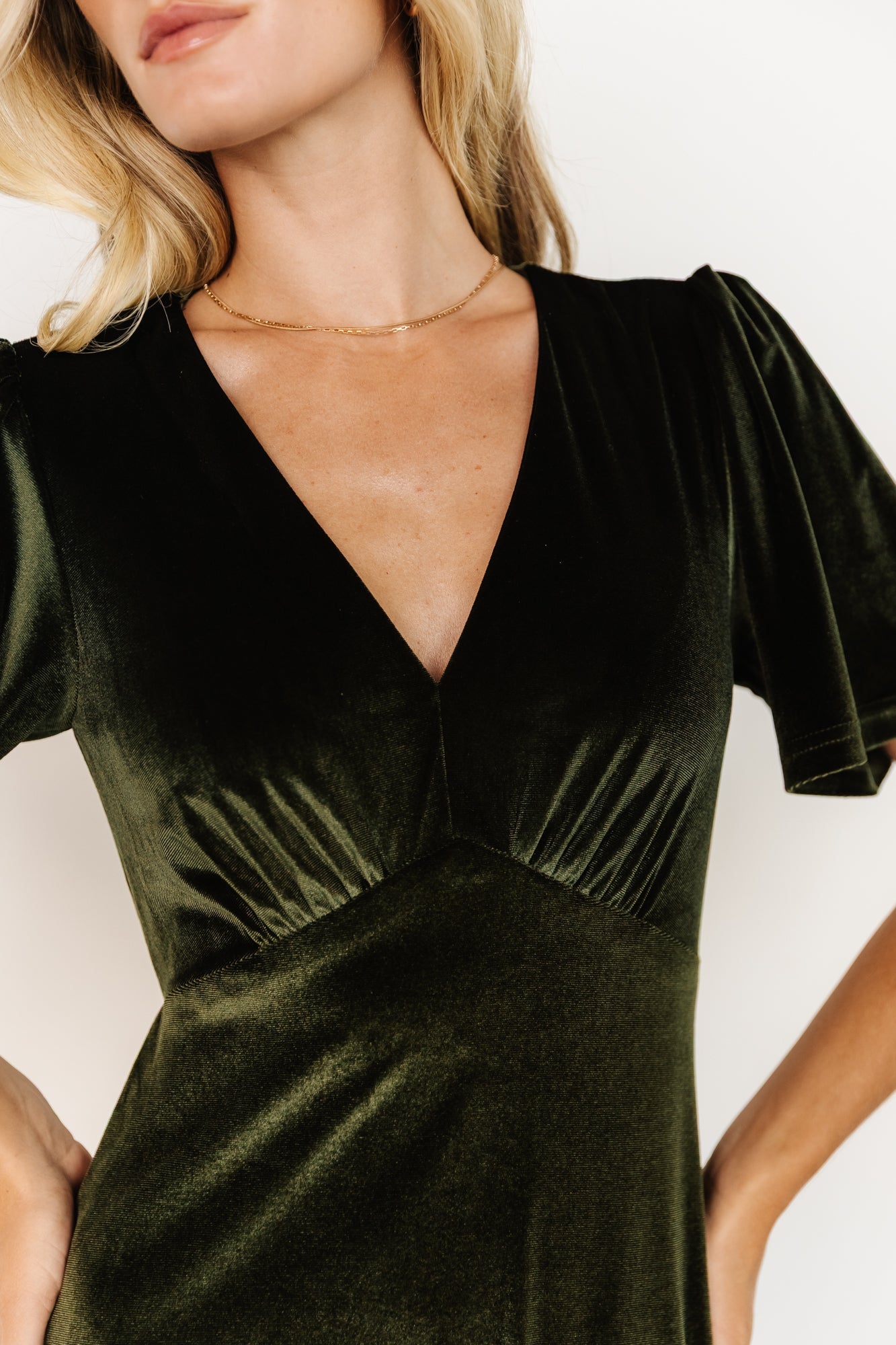 Vivian Velvet Maxi Dress | Baltic Born Olive