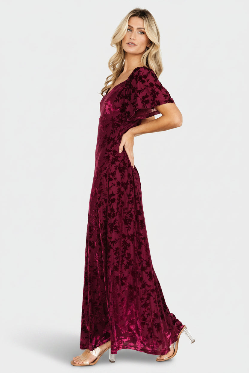 Everley Velvet Maxi Dress | Baltic Born Mulberry