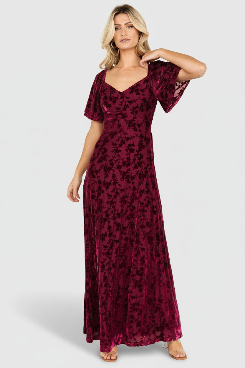 Everley Velvet Maxi Dress | Baltic Born Mulberry