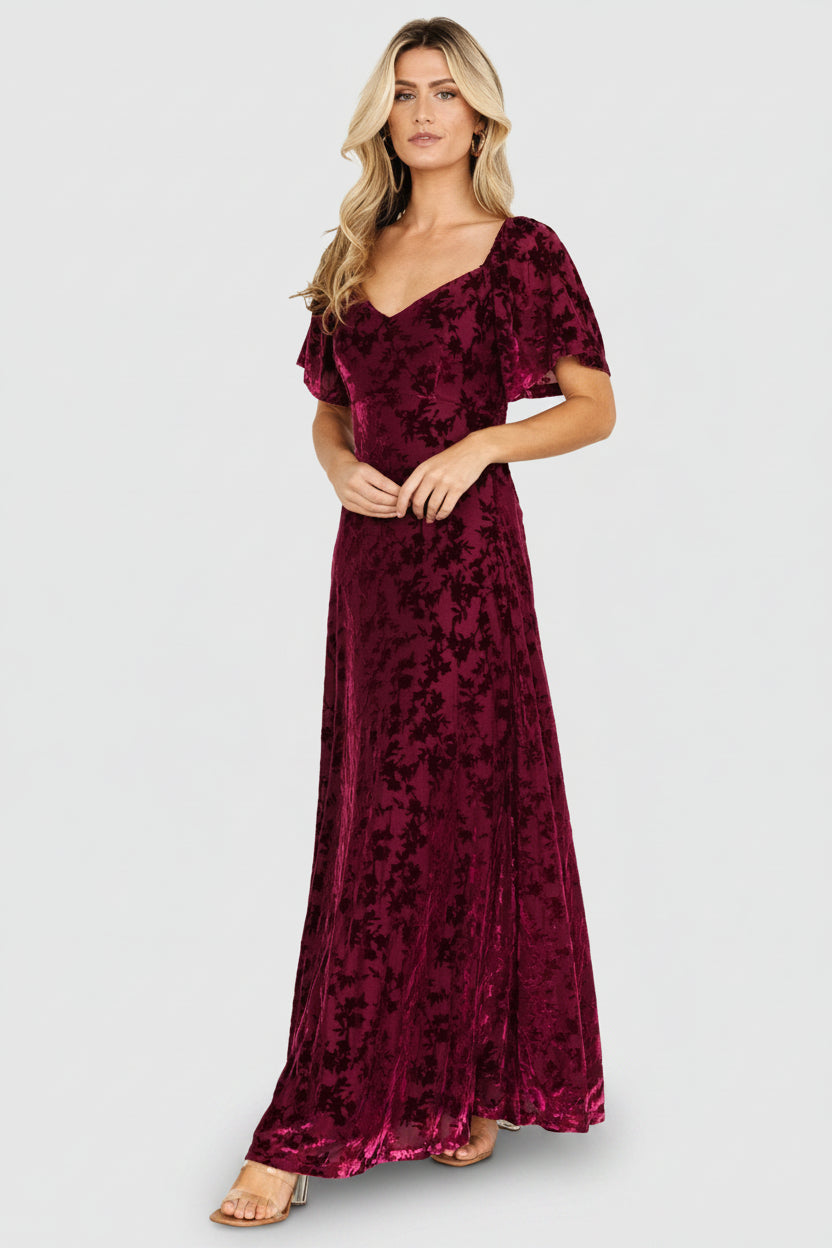 Everley Velvet Maxi Dress | Baltic Born Mulberry