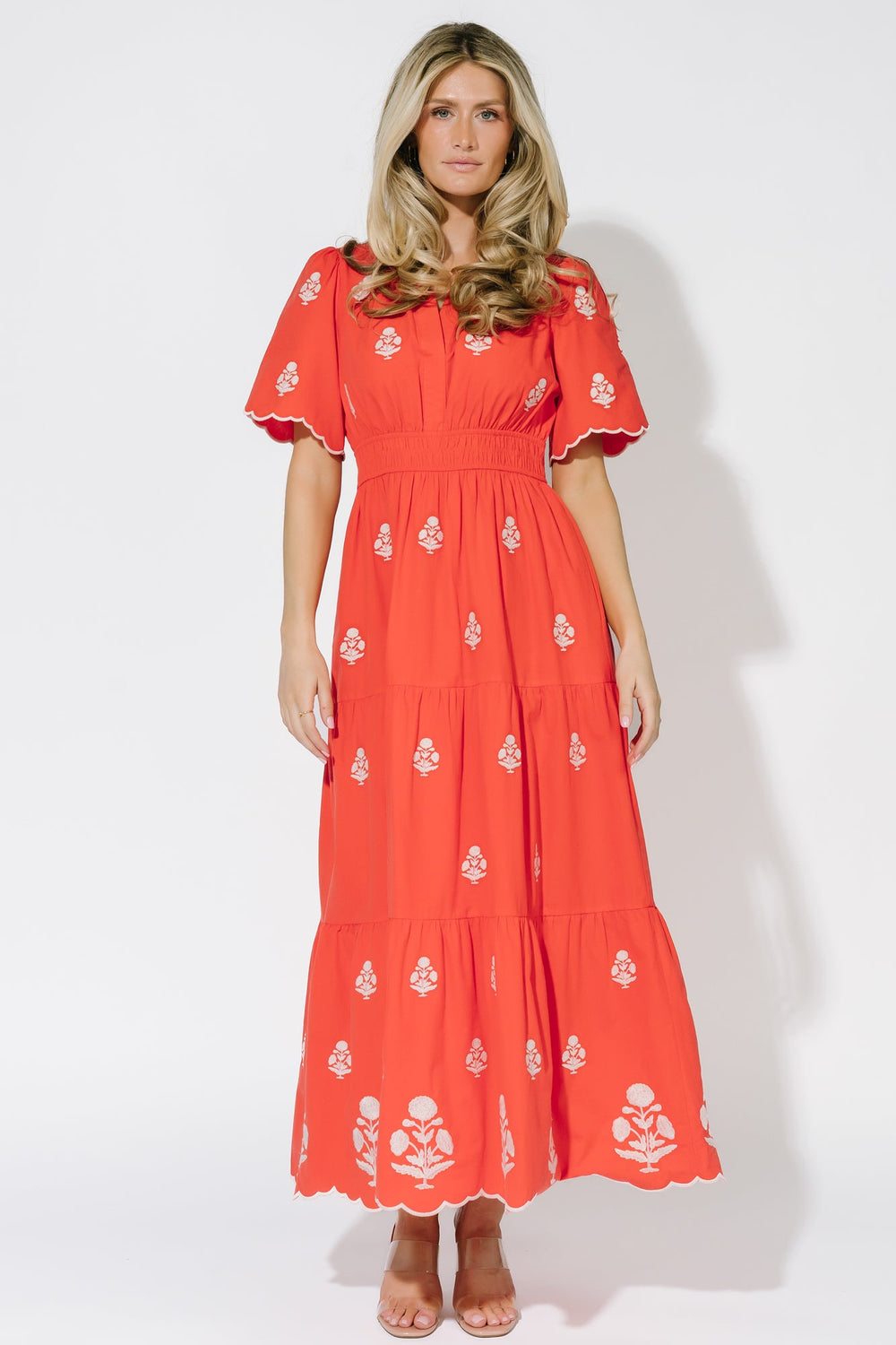 Delilah Embroidered Maxi Dress | Baltic Born Red
