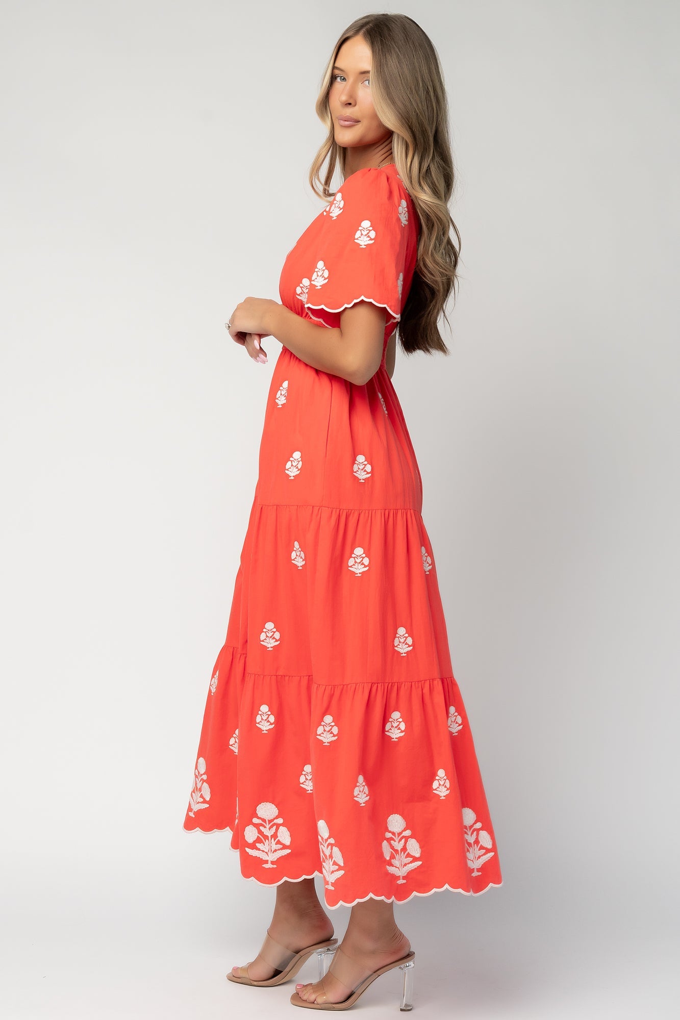 Delilah Embroidered Maxi Dress | Baltic Born Red