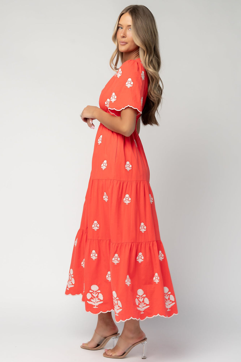 Delilah Embroidered Maxi Dress | Baltic Born Red