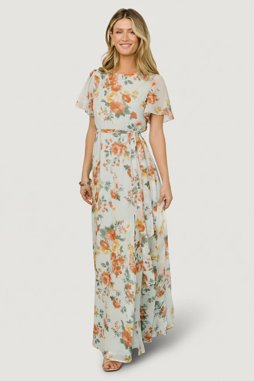 Naomi Short Sleeve Maxi Dress | Baltic Born Sage Floral