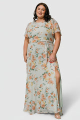Naomi Short Sleeve Maxi Dress | Baltic Born Sage Floral