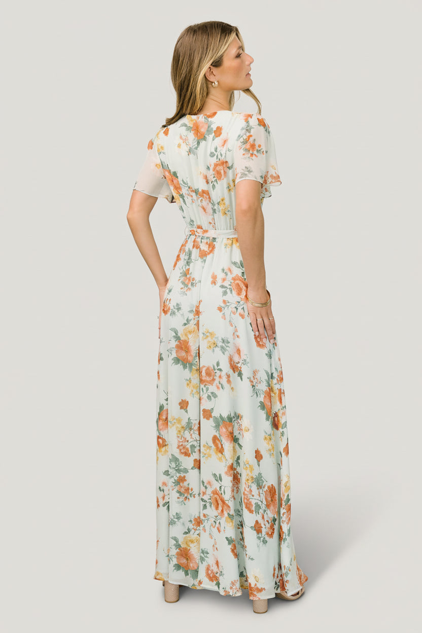 Naomi Short Sleeve Maxi Dress | Baltic Born Sage Floral