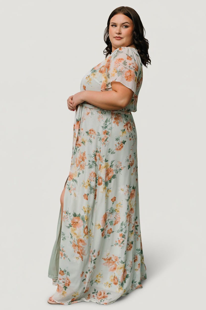 Naomi Short Sleeve Maxi Dress | Baltic Born Sage Floral