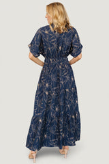 Hedda Tiered Maxi Dress | Baltic Born Deep Blue + Natural Floral