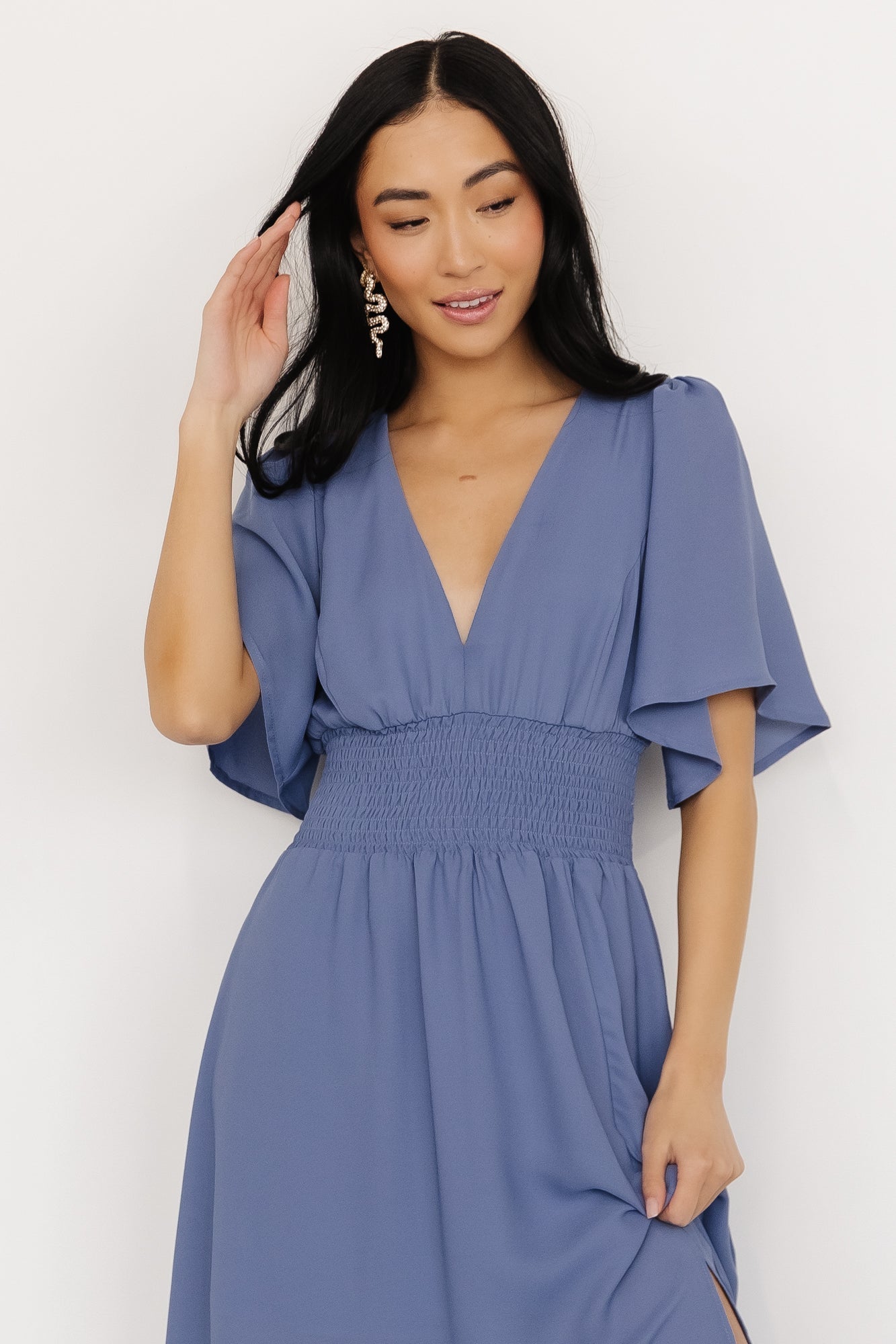 Verona Smocked Maxi Dress | Baltic Born Blue