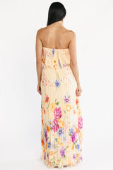 Bloom Pleated Strapless Maxi Dress | Baltic Born Multi Floral
