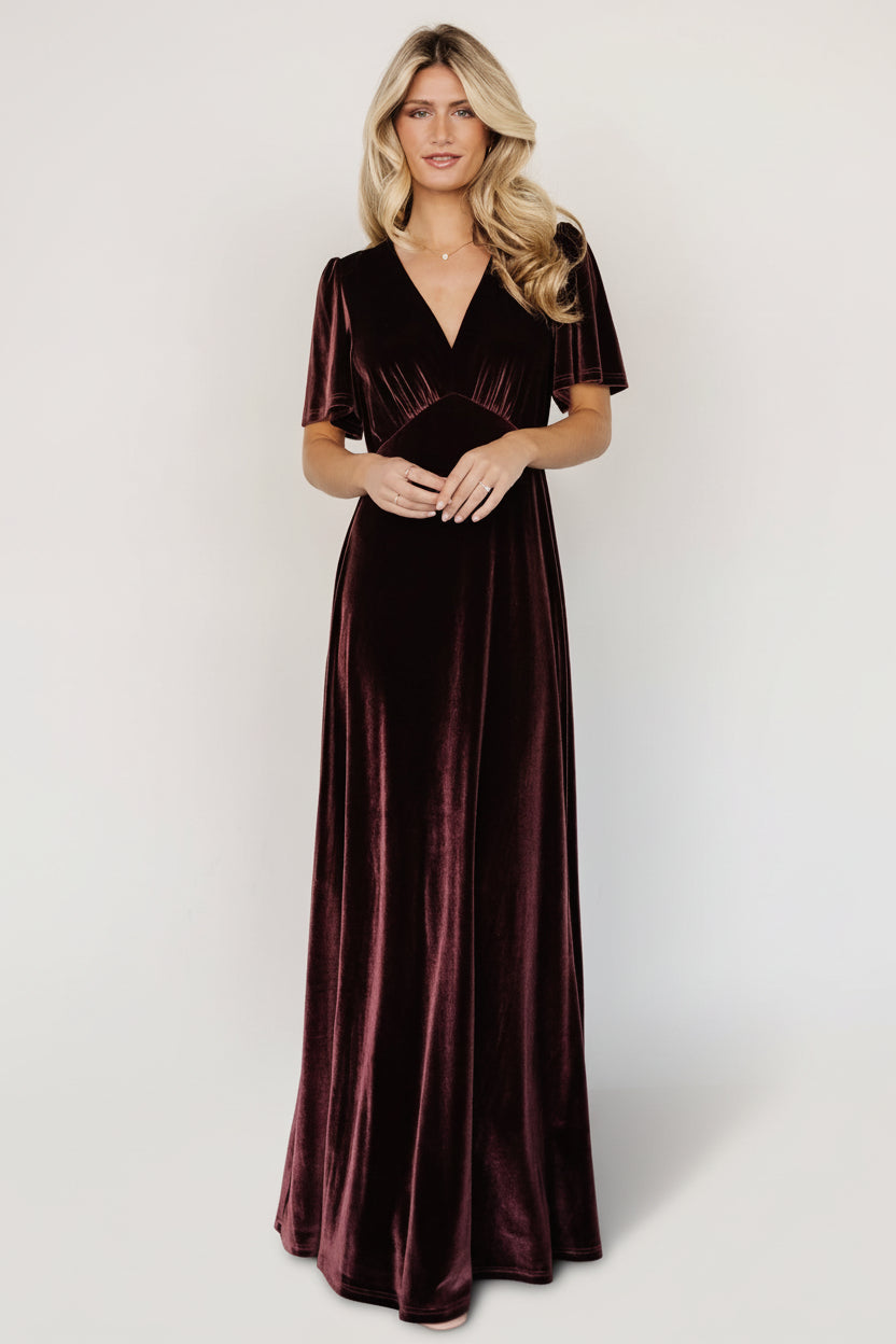 Vivian Velvet Maxi Dress | Baltic Born Clove